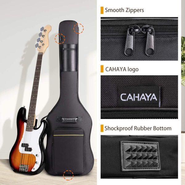 CAHAYA Electric Bass Guitar Bag Gig Bag 8mm Padding Black Padded Backpack Soft Bass Guitar Case CY0222 - Image 4