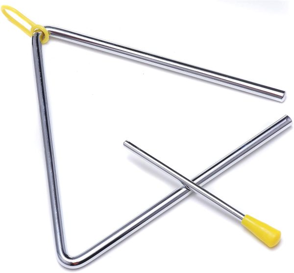 7 Inch Musical Steel Triangle Percussion Instrument With Striker