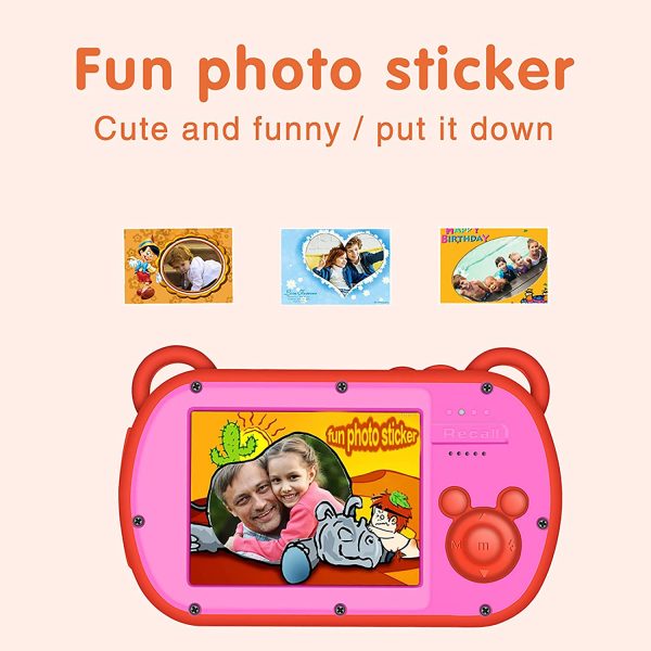 Underwater Camera for Kids,HD 1080P Waterproof Kids Camera,Video Recorder Action Preschool Camera,8X Digital Zoom Camera with Flash and Microphone Sticker - Image 7