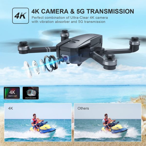 Holy Stone HS720 Foldable GPS Drone with 4K UHD Camera for Adults, Quadcopter with Brushless Motor, Auto Return Home, Follow Me, 26 Minutes Flight Time, Long Control Range, Includes Carrying Bag - Image 3