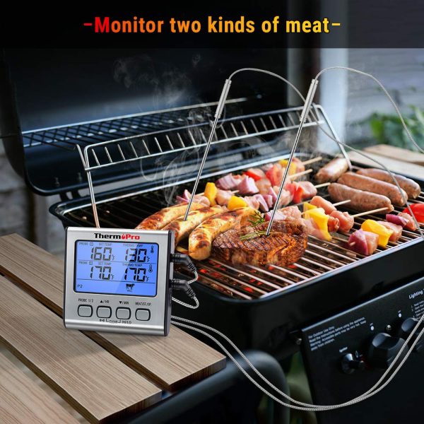 ThermoPro TP-17 Dual Probe Digital Cooking Meat Thermometer Large LCD Backlight Food Grill Thermometer with Timer Mode for Smoker Kitchen Oven BBQ - Image 6