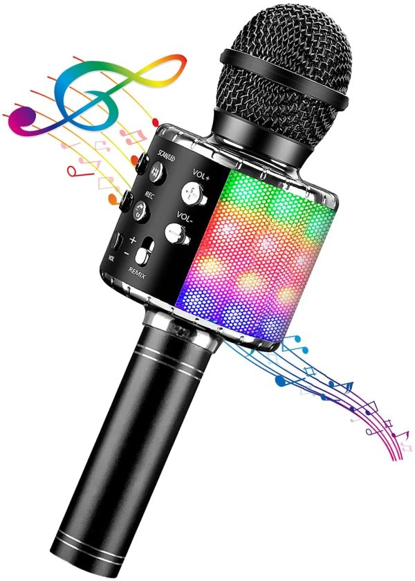 4 in 1 Wireless Handheld Karaoke Microphone, Portable Speaker Karaoke Machine Home KTV Player with Record Function for Android & iOS Devices(Black) - Image 6