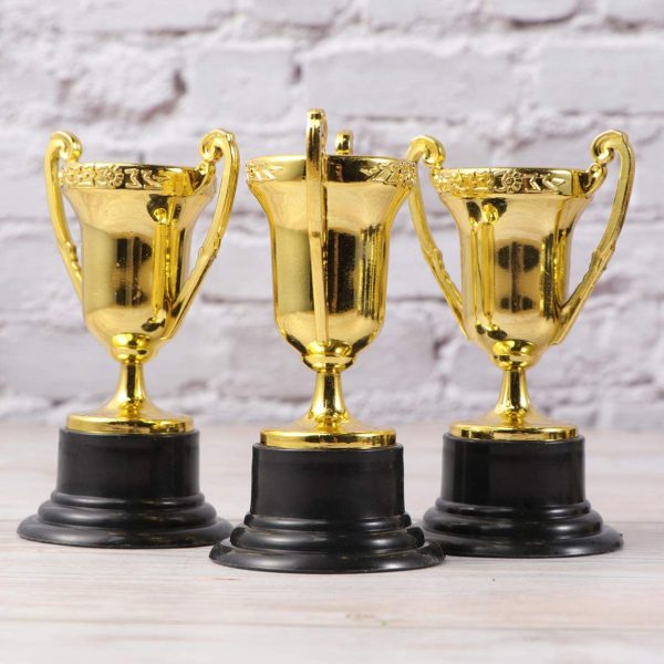 Totority 20pcs Gold Trophy Kids Plastic Trophy Decor for Sports Tournaments/ Competitions/ Parties - Image 2