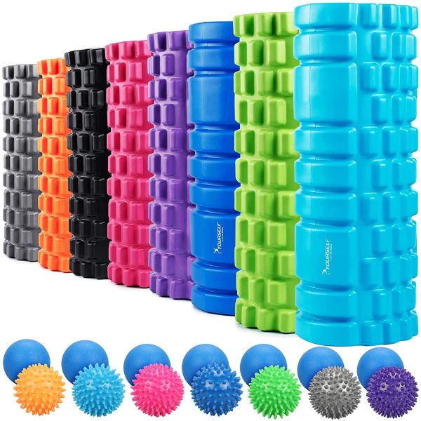 SYOURSELF Foam Roller With Massage Ball -13" x 5.5" for Muscle Massage Eco-friendly EVA, Trigger Point-Deep Tissue, Myofascial Release, Physical Therapy for Pain Relief, Exercise, Yoga, Pilates+Instructions, Carry Bag - Image 4