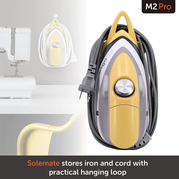 M2 Mini Project Steam Iron with Solemate - for Sewing, Quilting, Crafting, and Travel | 1000 Watt Dual Voltage Ceramic Soleplate Steam Iron, Butterscotch - Image 5