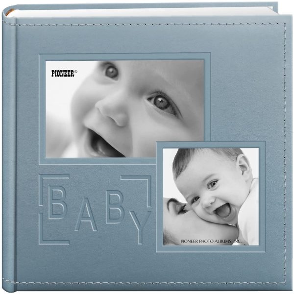 Pioneer Photo Albums DA-200COLB/B 200-Pocket Embossed Baby Leatherette Frame Cover Album for 4 by 6-Inch Prints, Blue - Image 4