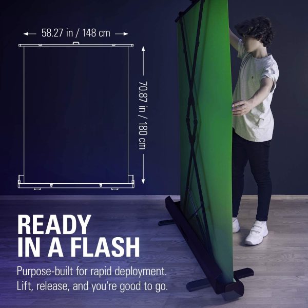 Green Screen - Collapsible chroma key panel for background removal with auto-locking frame, wrinkle-resistant chroma-green fabric, aluminum hard case, ultra-quick setup and breakdown - Image 8