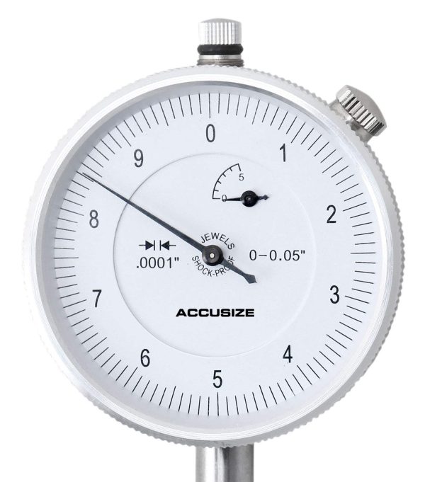 Accusize Industrial Tools 0-0.05'' x 0.0001'' Dial Indicator, AGD2 Style, with Back Lug, P900-S097 - Image 5