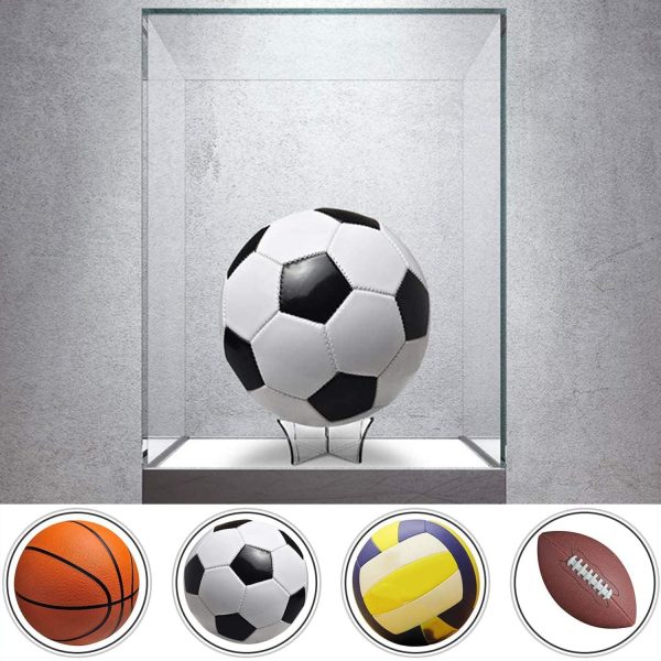 Ball Display Stand, kolatree - 2 PCS Multi-Function Acrylic Ball Stand, Acrylic Holder Mount Basketball Football Rugby Bracket Volleyball Soccer Ball Stand (Transparent) - Image 4