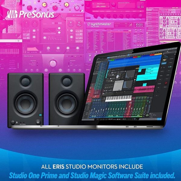 PreSonus Eris E3.5 BT-3.5"" Near Field Studio Monitors with Bluetooth, Black - Image 4