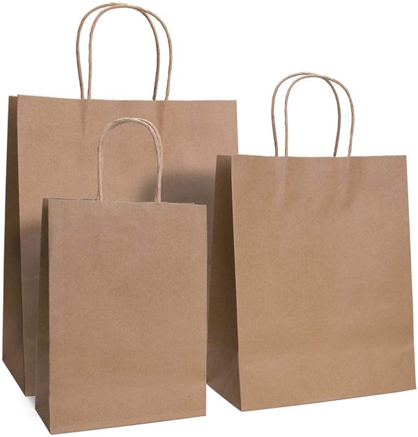 Yesland 75 Pcs Kraft Paper Bags, Brown Kraft Bags, Paper Shopping Bags & Party Bags with Handles, Great for Shopping, Gift Bags and Merchandise Bags Use - Image 7