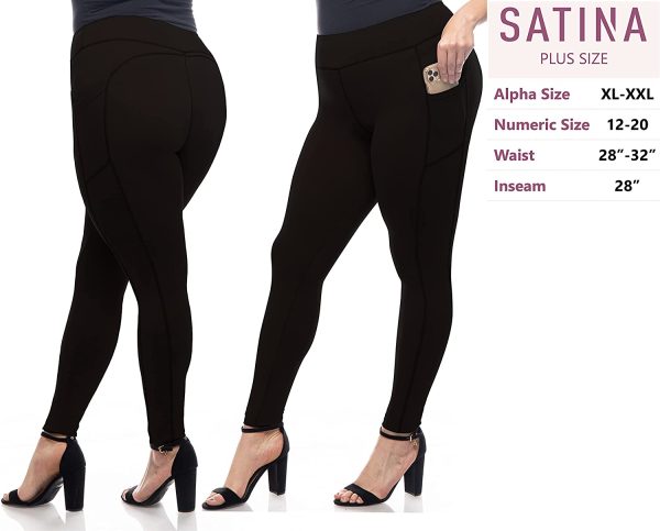 SATINA High Waisted Leggings for Women - Soft Women??s Leggings in Capri & Full Lengths - Regular and Plus Sizes in 25 Colors - Image 6