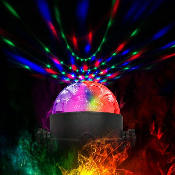 Party lights Disco Ball WINSAFE LED Strobe Lights Sound Activated, RBG Disco lights,dj lights,Portable 7 Modes Stage Light for Home Room Dance Parties Birthday Bar Karaoke Xmas Wedding Show Club Pub with Remote (1 PACK) - Image 3