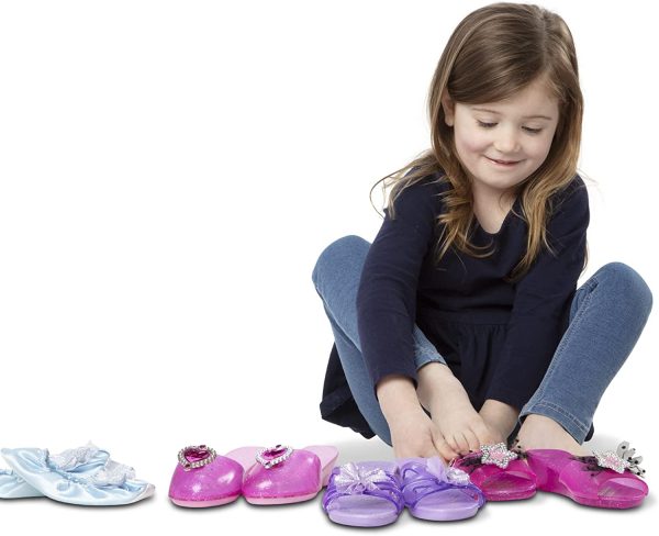 Melissa and Doug Role Play Collection - Step in Style Dress-Up Shoes Set (4 Pairs) - Image 7