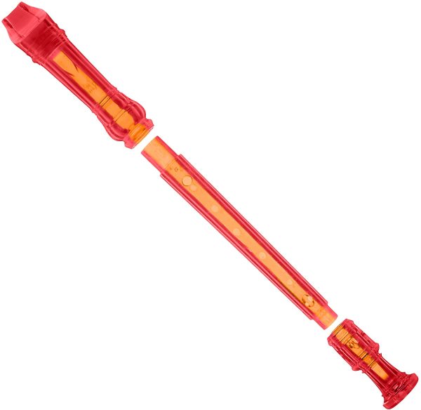 Ravel PR19CRD Transparent Recorder with Cleaning Rod and Bag, Red - Image 2