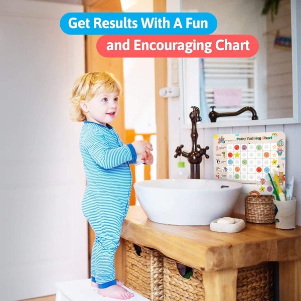 PutskA Potty-Training-Magnetic-Reward-Chart for Toddlers - Potty Chart with Multicolored Emoji & Star Stickers ?C Motivational Toilet Training for Boys & Girls (Animal Theme) - Image 3