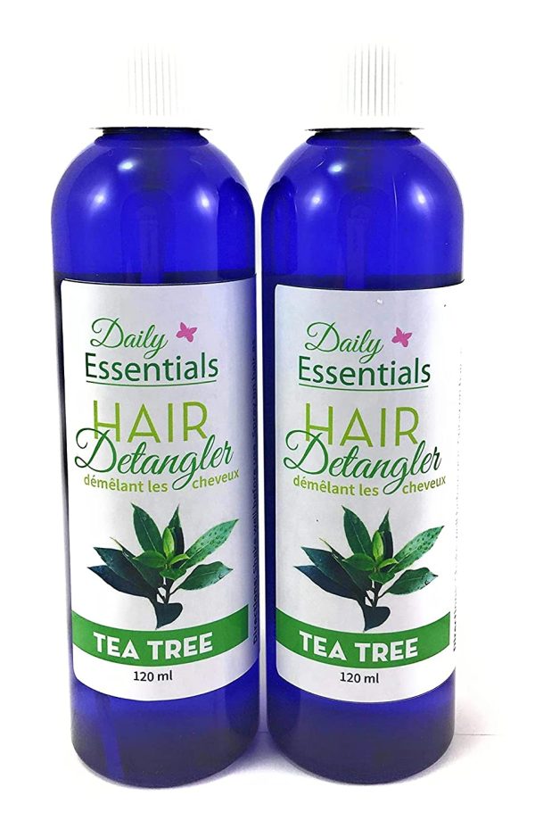 Daily Essentials Tea Tree Hair Detangler Spray to Remove Knots and Deter Head Lice 120mL 2 Pack - Image 2