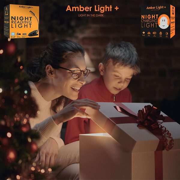 Book Light by Amber Light +. Blue Light Blocking. Giftable Night Reading Light. Rechargeable. 1600K Warm Color for Reading in Bed at Night. Thoughtful Gift for Book Readers and Night Time Workers. - Image 6