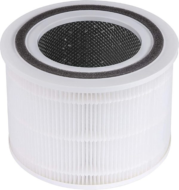 Levoit Core 300 Air Purifier Replacement Filter, 3-in-1 Pre-Filter, True HEPA Filter, High-Efficiency Activated Carbon Filter, Core 300-RF, White