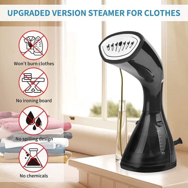 Steamer for Clothes, Handheld Garment Steamer, 1200W Mini Travel Steamer, Portable Fabric Steam Iron Auto Shut Off & Leak Proof??LCD Display/15s Fast Heating/Wrinkle Remover [Luxury Edition]