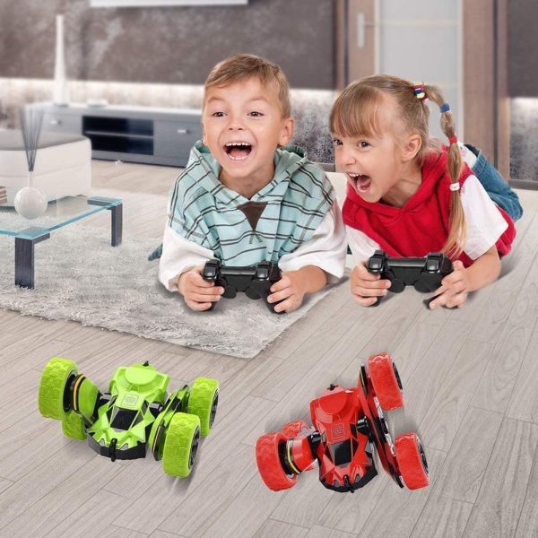 Toys for 6-12 Year Old Boys JoyJam RC Stunt Car for Kids and Adults 4WD Off Road Truck 2.4Ghz Remote Control Vehicle Double Sided 360 Degree Rotating Christmas Birthday Gifts Green - Image 3