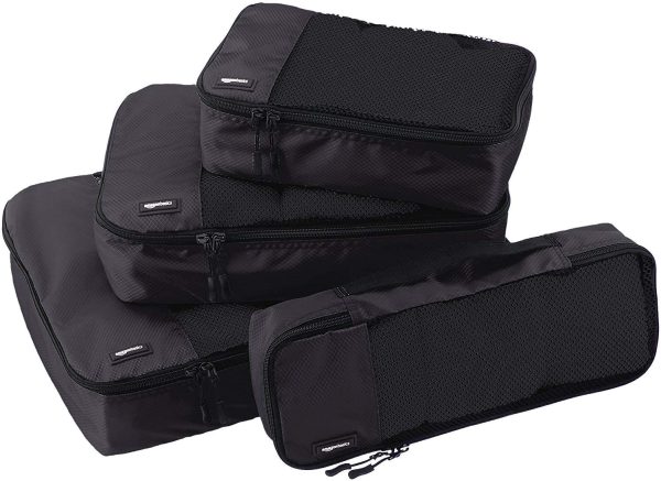 AmazonBasics 4 Piece Packing Travel Organizer Cubes Set - Black - Image 3