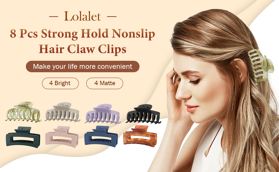 8 Pcs Hair Claw Clips