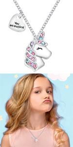unicorn necklace for girls