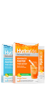 Hydralyte, Electrolyte powder, hydration, all natural, lemonade, orange