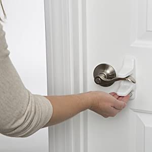 Home Safety, child safety products, childproofing, OutSmart Lever Handle Lock, decoy button