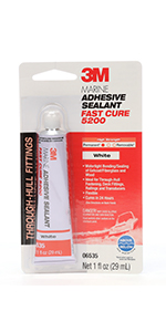 3M Marine Adhesive Sealant Fast Cure 5200 White 1 fl oz