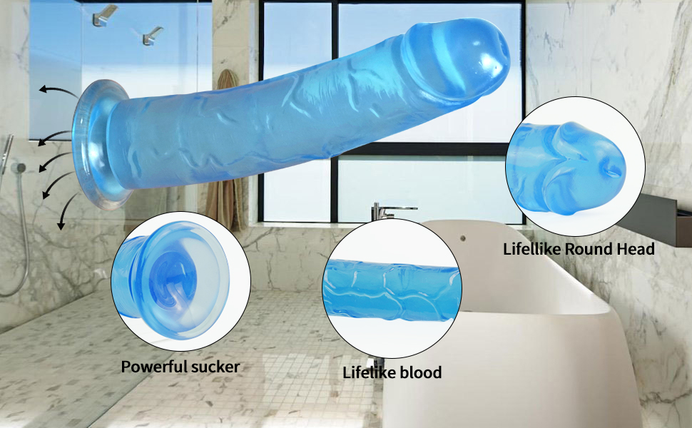 Realistic crystal blue dildos