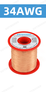 34AWG 34ga 34g 34gauge enameled magnetic varnished copper wire enameled magnet coated wire