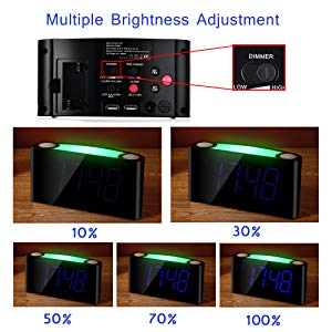 alarm clock with full range dimmer