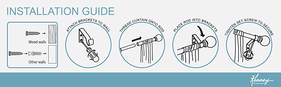 kenney curtain rod installation guide