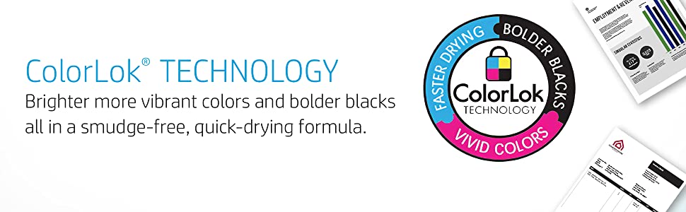 ColorLok Technology brighter more vivid colors, bolder blacks, smudge-freequick-drying formula