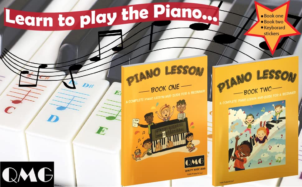 Color Piano Book1&2 and piano stickers 