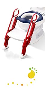 Potty Training Toilet Seat with Ladder Red