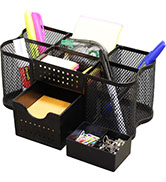 DecoBros Desk Organizers Pen Holder Office Caddy Storage, Black