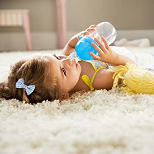 any angle, spill proof, click lock, toddler drink training