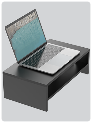 Wood Desk Organizer, Desktop Screen Riser with Storage Design