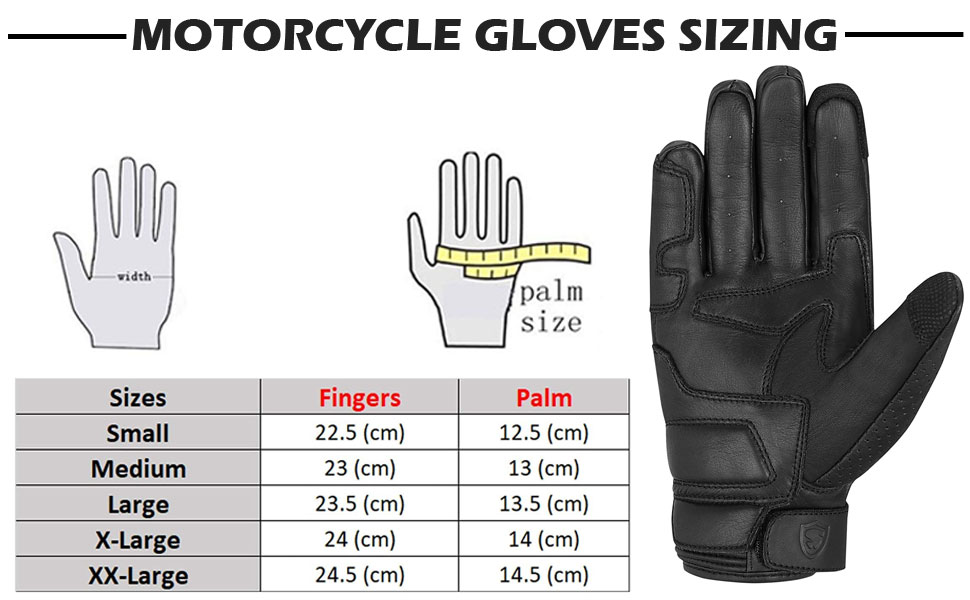 motorcycle gloves sizing