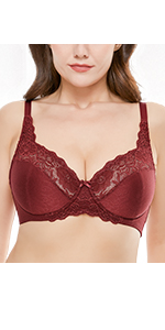 WingsLove Women?M?? Minimizer Bras Full Coverage Underwire Comfort Plus Size Bra with Non-Padded