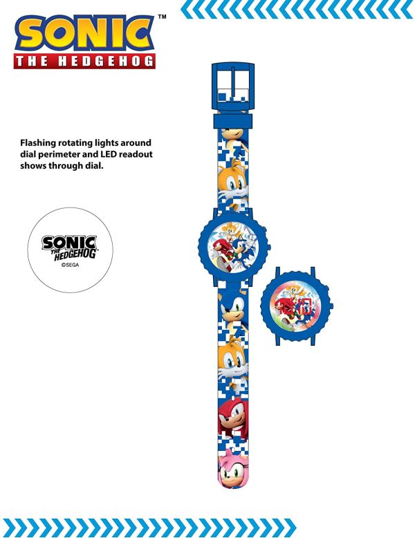 Sonic the Hedgehog Kid's Quartz Watch with Plastic Strap, Blue, 17.75 (Model: SNC4028)