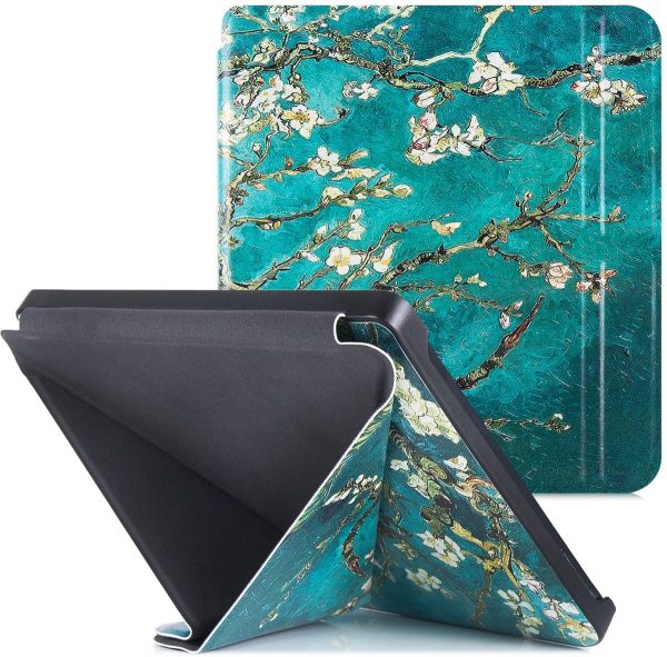 BOZHUORUI Slim Case for Kobo Sage (8 inch, 2021 Released, Model N778) - Premium PU Leather Origami Stand Protective Cover with Auto Wake/Sleep (Apricot Blossom) - Image 5