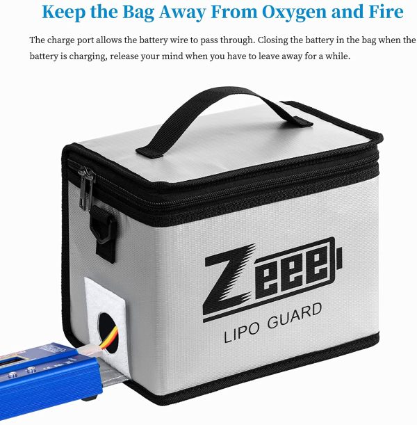 Lipo Safe Bag Fireproof Explosionproof Bag Large Capacity Lipo Battery Storage Guard Safe Pouch for Charge & Storage(8.46 x 6.5 x 5.71 in) - Image 6