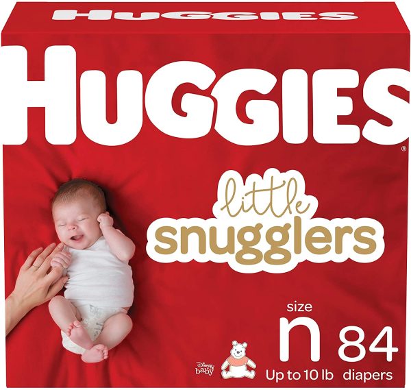 HUGGIES Newborn Diapers - HUGGIES Little Snugglers Disposable Baby Diapers, 84ct, Giga Pack