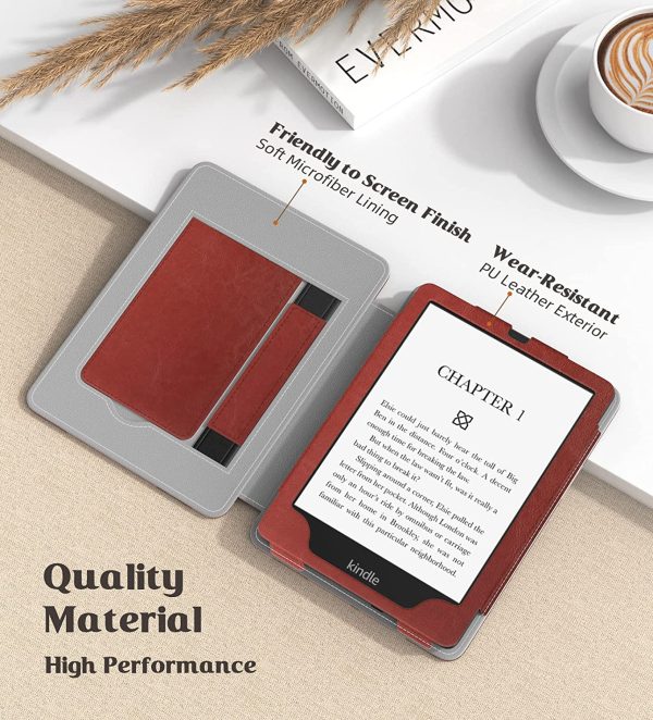 Case for 6.8" Kindle Paperwhite (11th Generation-2021) and Kindle Paperwhite Signature Edition, Slim PU Shell Cover Case with Auto-Wake/Sleep for Kindle Paperwhite 2021 E-Reader, Vintage Style - Image 8