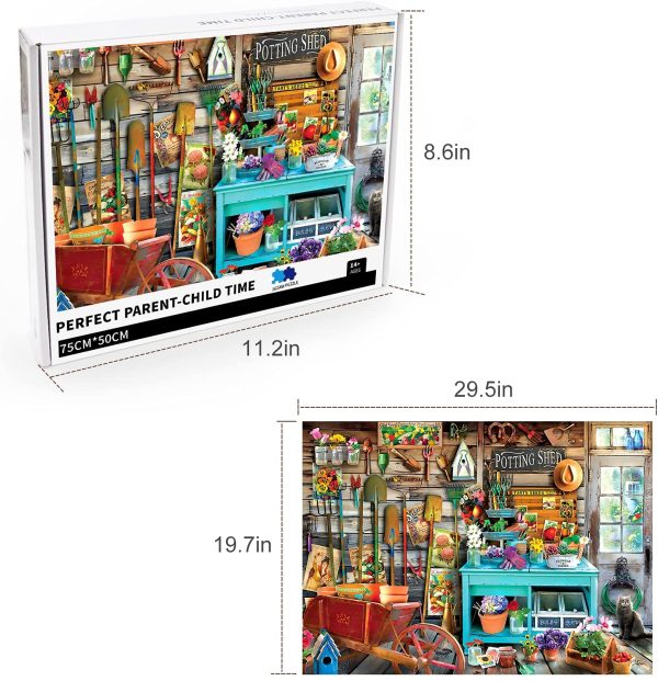 Jigsaw Puzzle for Adults Unique Large Puzzle Game，Cozy Retreat Room Jigsaw Puzzles, Challenging  Piece Puzzle Gift 75cm x 50cm “Potting shed??JG-01 - Image 3