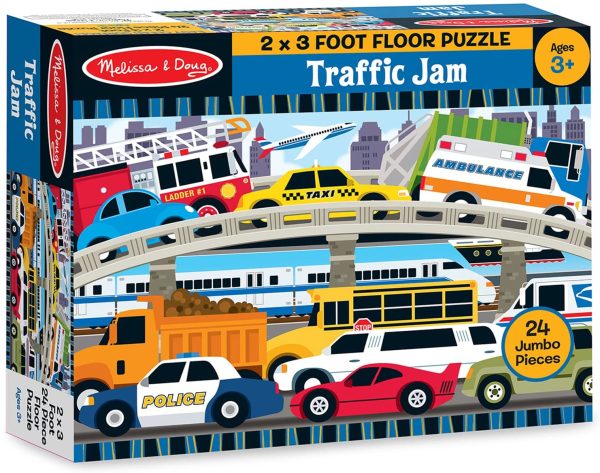 Melissa & Doug Traffic Jam Jumbo Jigsaw Floor Puzzle (24 pcs, 60.96 cm L x 91.44 cm W) - Image 3